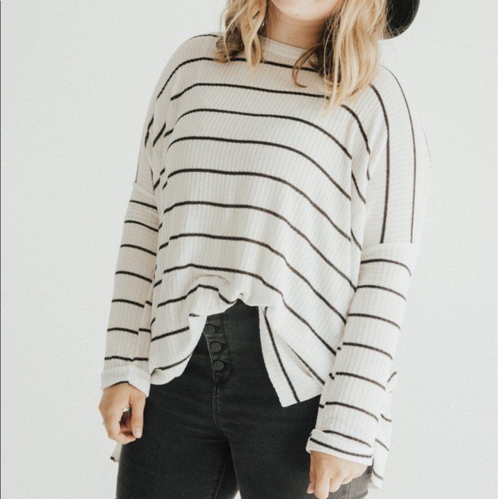 Striped Black and White Women's Top